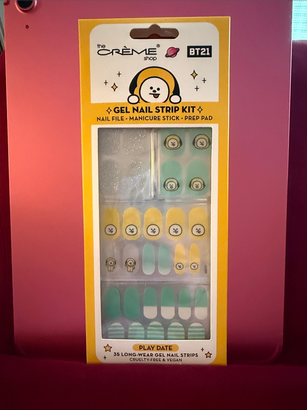 BT21 Gel Nail Strip Kit — Play Date (Yellow & Mint)